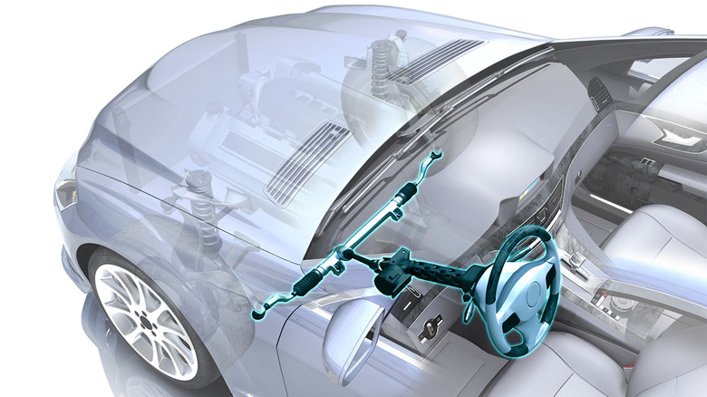 See-through diagram of a car's electric power steering system