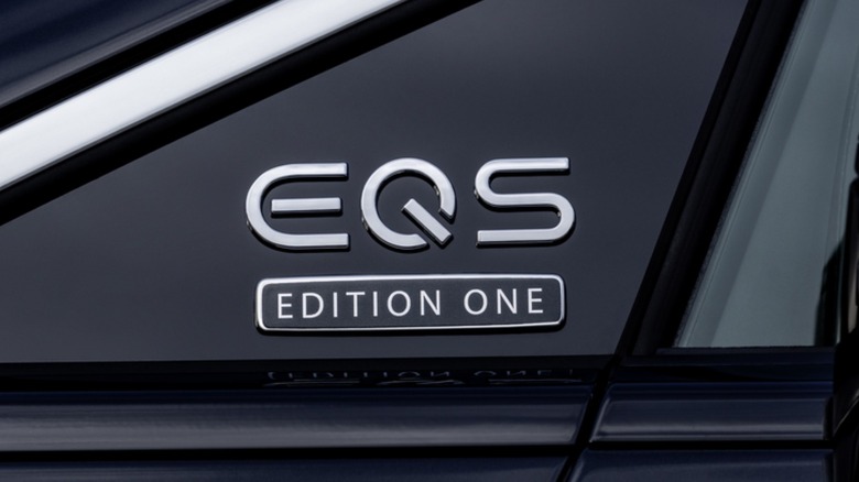 Mercedes EQS badge on the original EQS Sedan