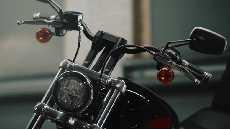Close up of the Softail Standard front end