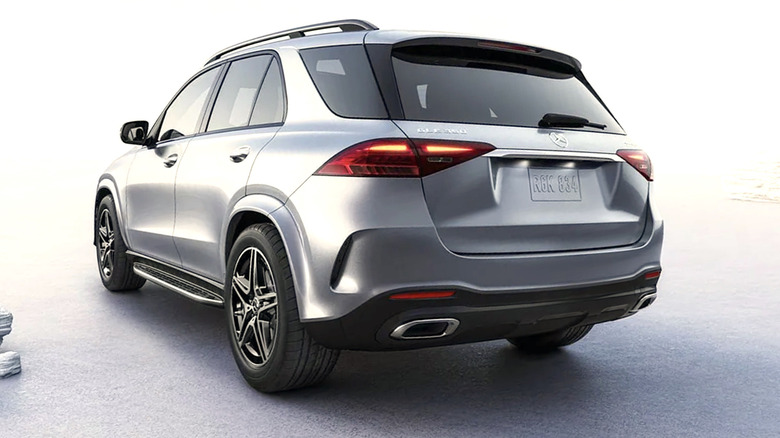 Mercedes GLE SUV parked on set