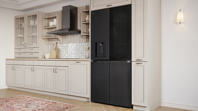 Modern LG refrigerator in a kitchen