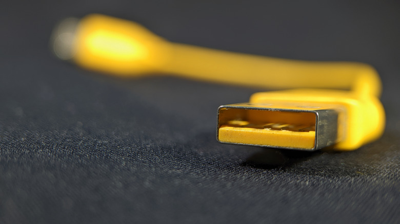 Yellow USB cable