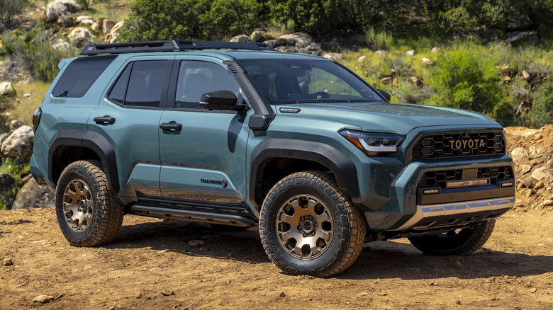 Teal 2026 Toyota 4Runner Trailhunter Everest on a dirt road
