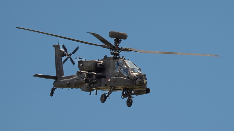 Military helicopter in the air