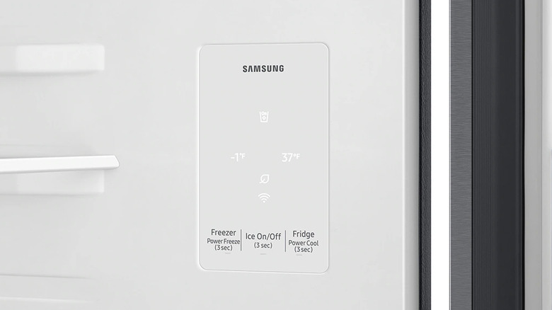 Power Freeze button on the control panel of a Samsung refrigerator