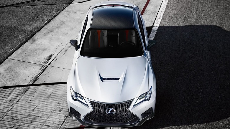 Overhead image of the 2025 Lexus RC F.