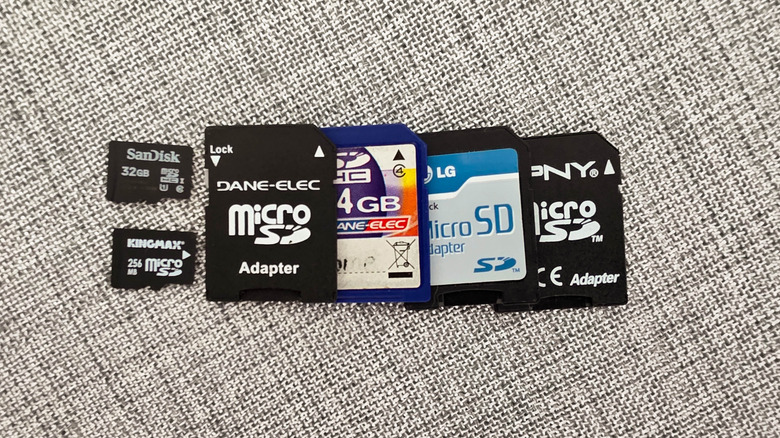 An assortment of SD cards