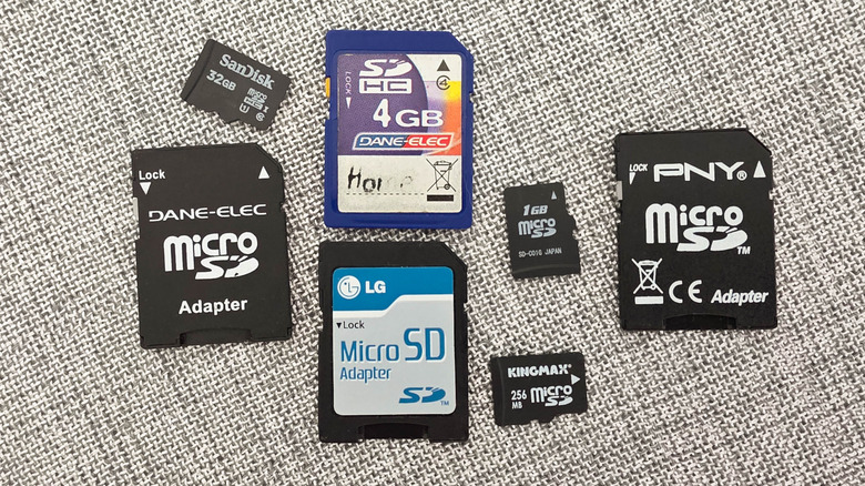 An assortment of SD cards