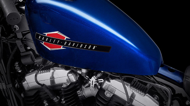 blue peanut tank on Harley-Davidson Sportster Forty-Eight
