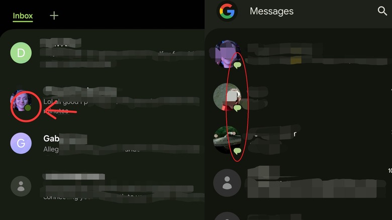 RCS indicators in Samsung Messages and Google Messages