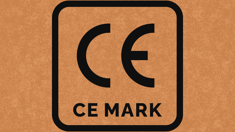 The CE Mark on a brown background