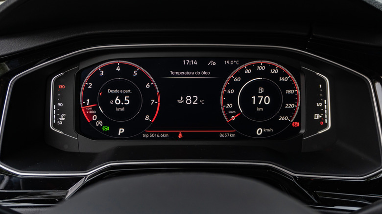 Dashboard of a Volkswagen car.