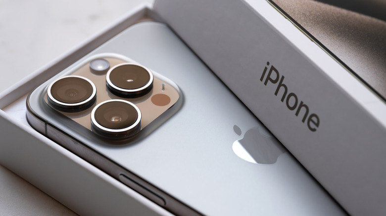 iPhone branding on the retail packaging for an iPhone