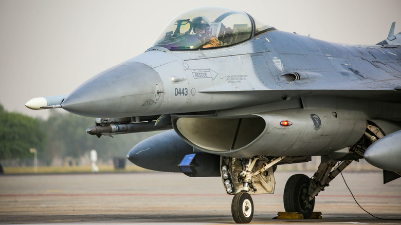 F-16 Fighting Falcon on the ground.
