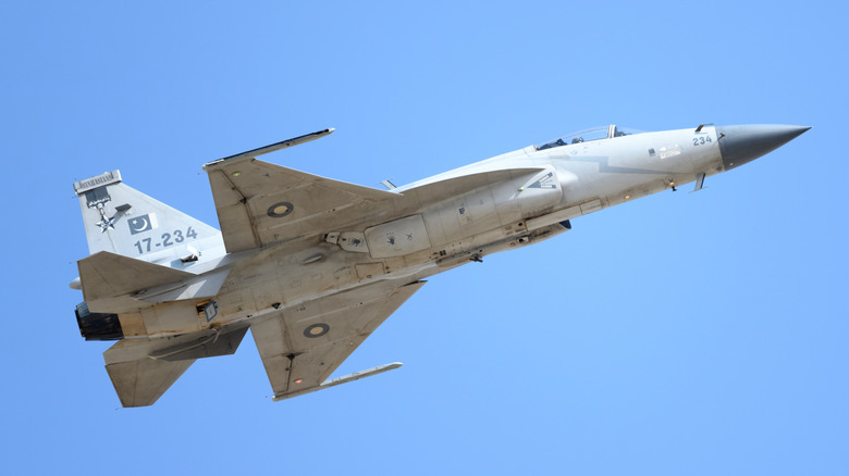 JF-17 fighter plane flying in the sky