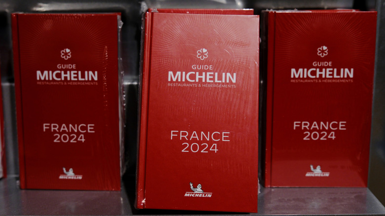 French Michelin Guides on display
