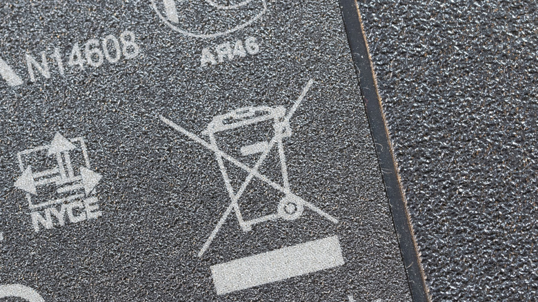 Picture showing WEEE symbol on electronic device