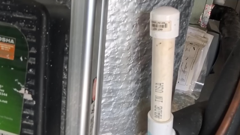 A part of the drain line for an air conditioner.
