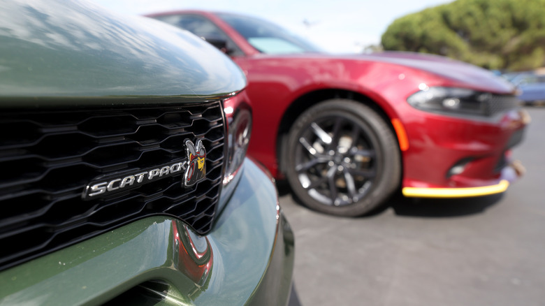 green and red Chargers