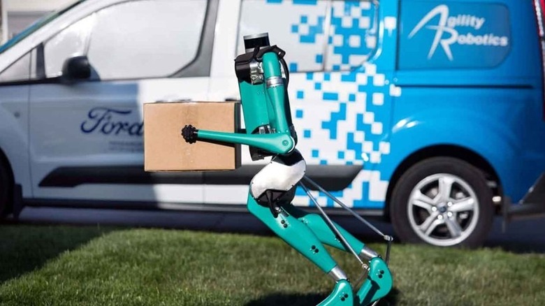 Digit robot walking with box