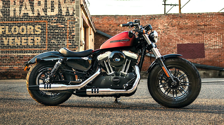 Harley-Davidson Forty-Eight Motorcycle parked