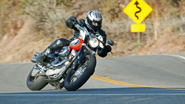 person riding Harley Davidson XR1200