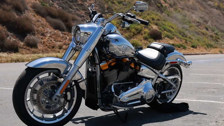 Harley-Davidson motorcycle in parking lot