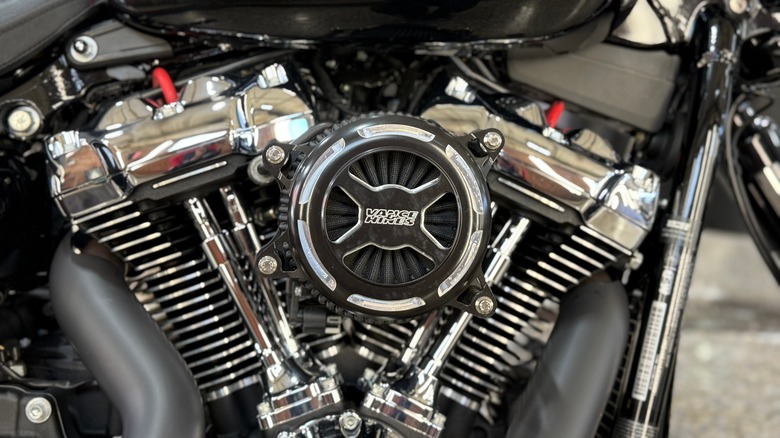 Chrome Harley-Davidson V-twin engine