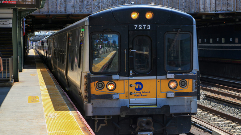 View of Long Island Rail Road train.