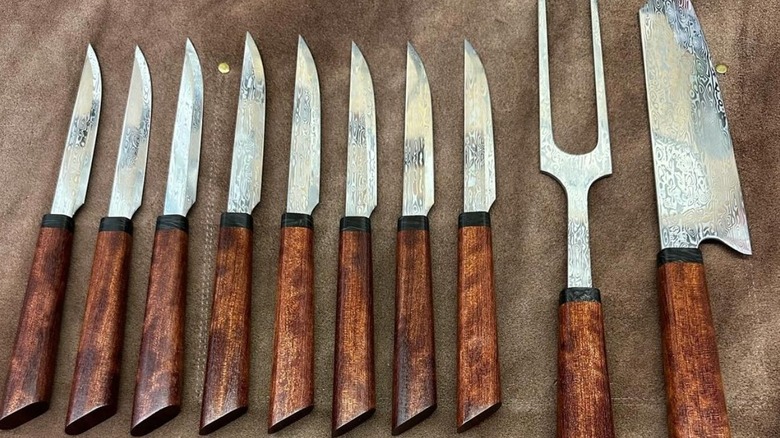 Rick Petko's knives on display