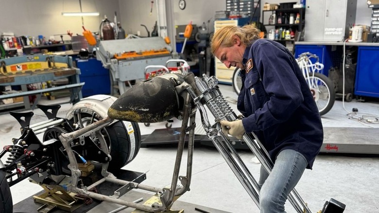 Rick Petko works in shop