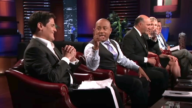 Shark Tank stars discussing Mark Cuban's potential investment