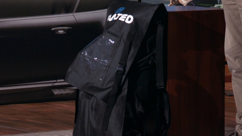 Flated in a backpack 