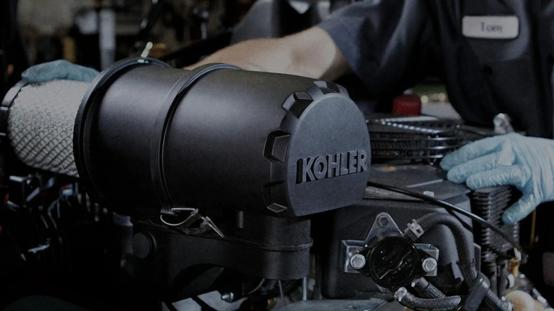 technician operates a kohler engine