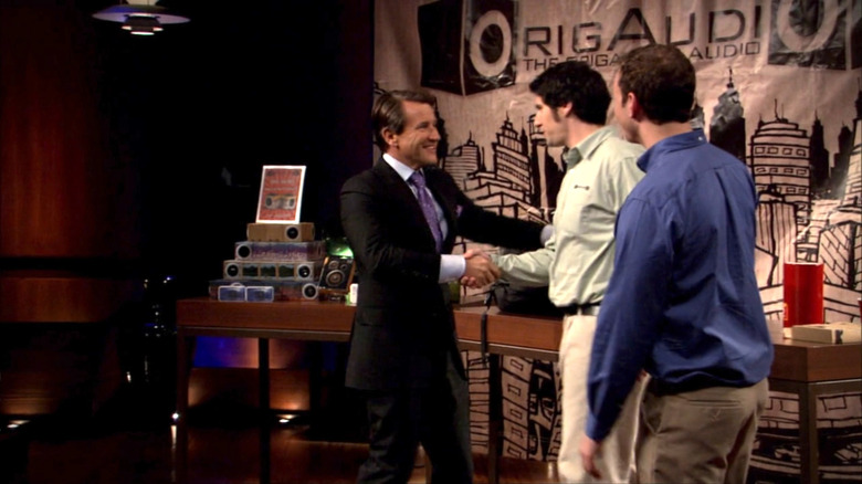 OrigAudio founders shake on a deal with Robert Herjavec