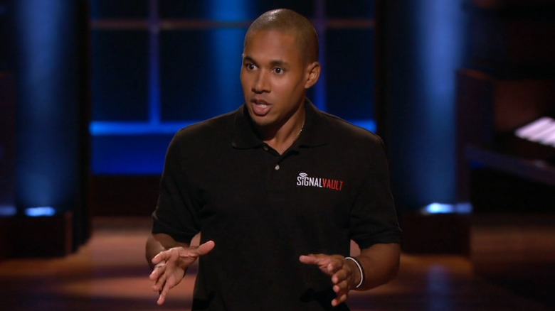 Chria talking on Shark Tank