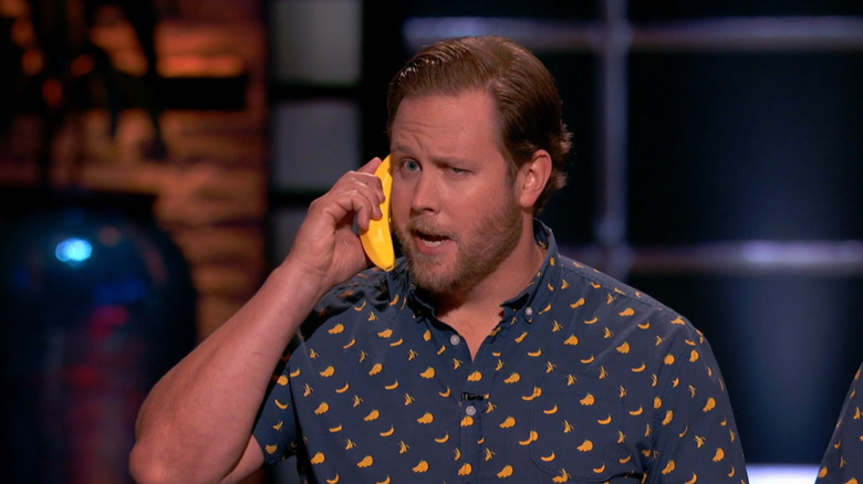 Man uses banana phone