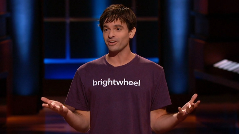 Dave talking on Shark Tank