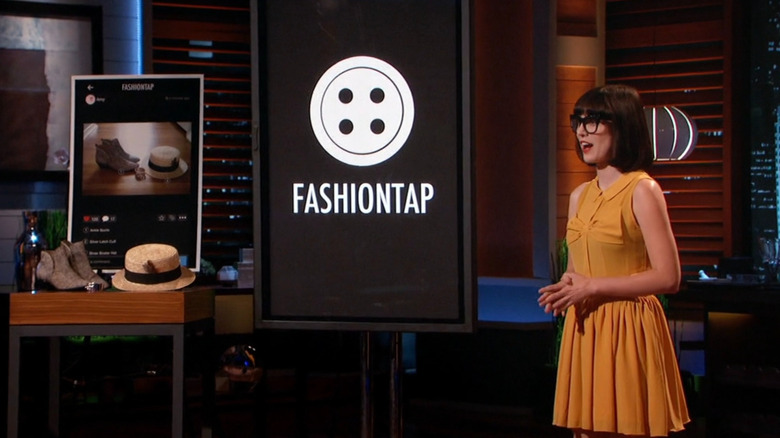 Amy talking next to FashionTap logo