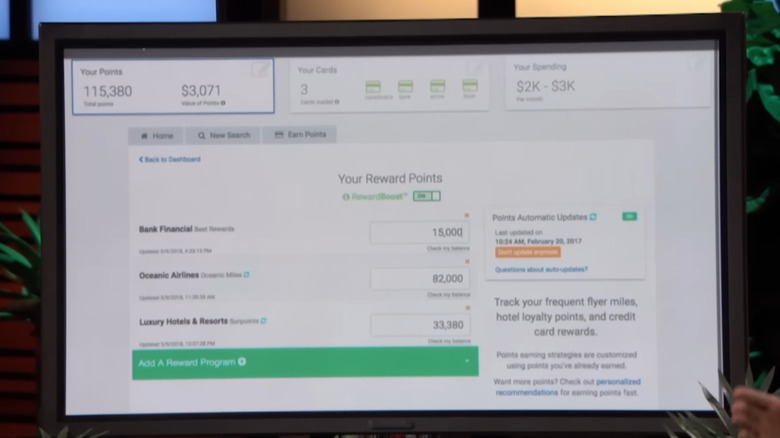 RewardStock platform being displayed on Shark Tank