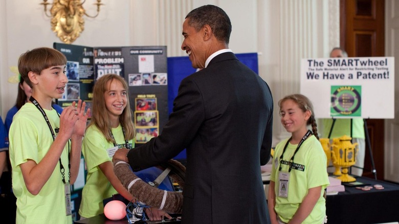 SMARTwheel inventors meeting President Obama