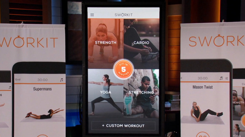 Sworkit app display on Shark Tank