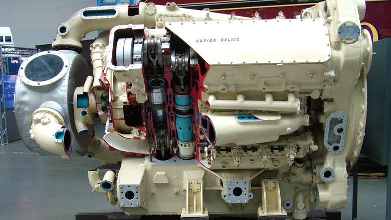 Napier Deltic engine in a lab