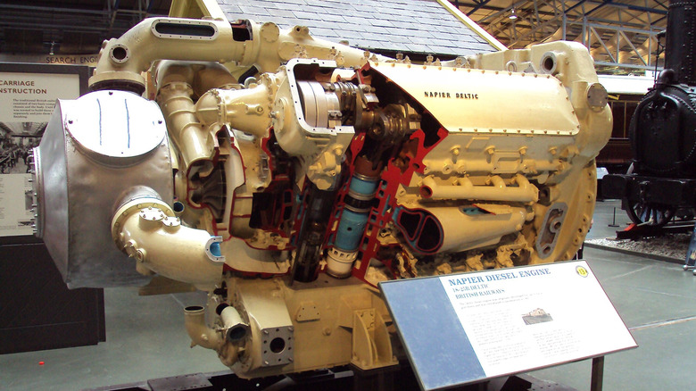 Napier Deltic Diesel engine at the National Railway Museum
