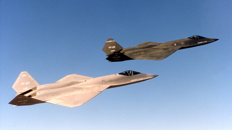Northrop-McDonnell Douglas YF-23A Black Widow II flying in the air