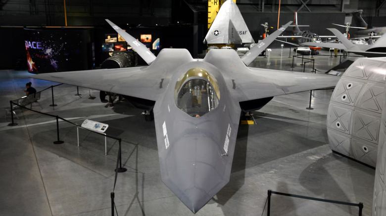 Northrop-McDonnell Douglas YF-23A parked in a museum