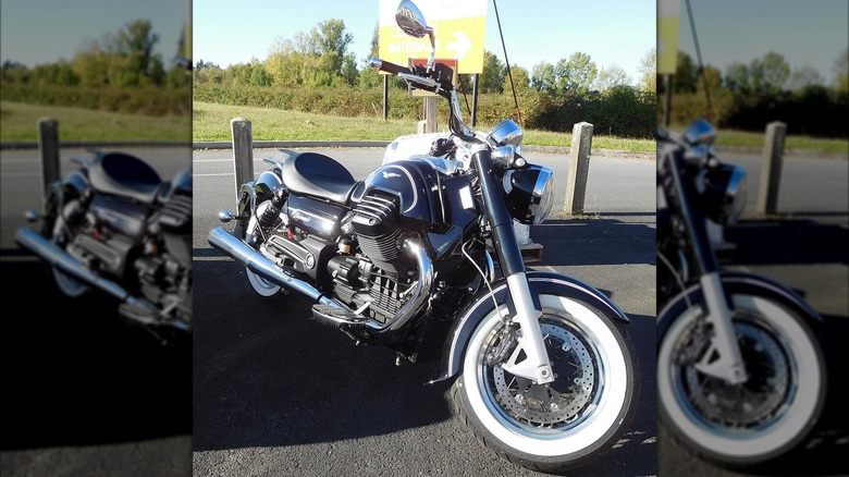 Moto Guzzi 1400 Eldorado with whitewall tires.