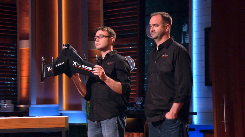 xCraft founders showing off a drone on Shark Tank