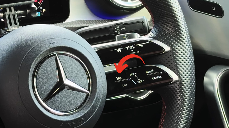 Speed limiter on a Mercedes car