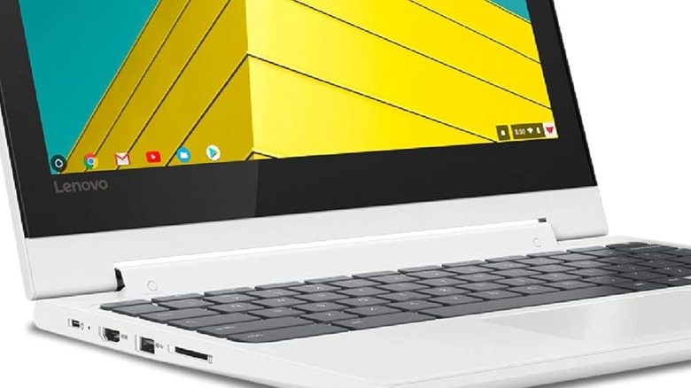 Charging USB-C port and others on the side of a Lenovo Chromebook